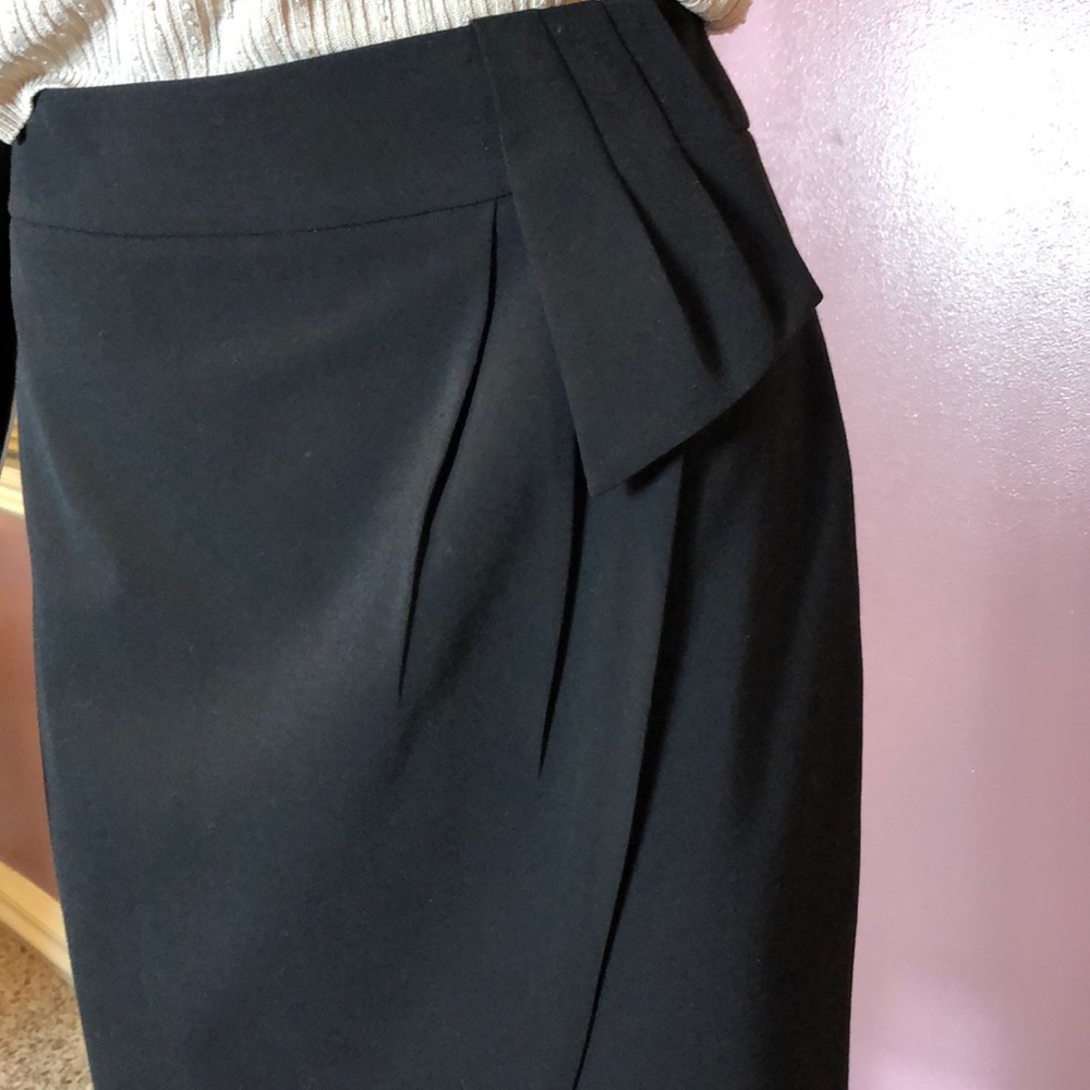 White House Black Market Black Pleated Pencil Skirt